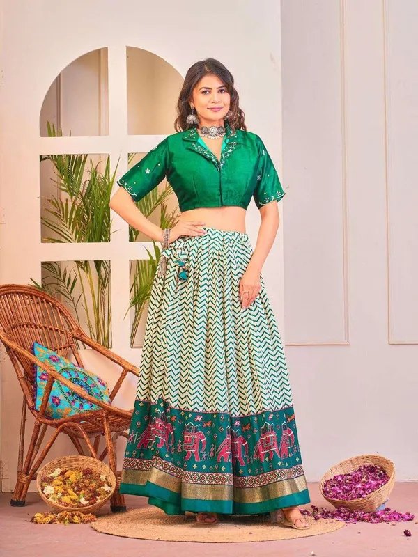 Women_S_Tussar_Silk_Patola_Print_Lehenga_Choli_Set_With_Foil_Work