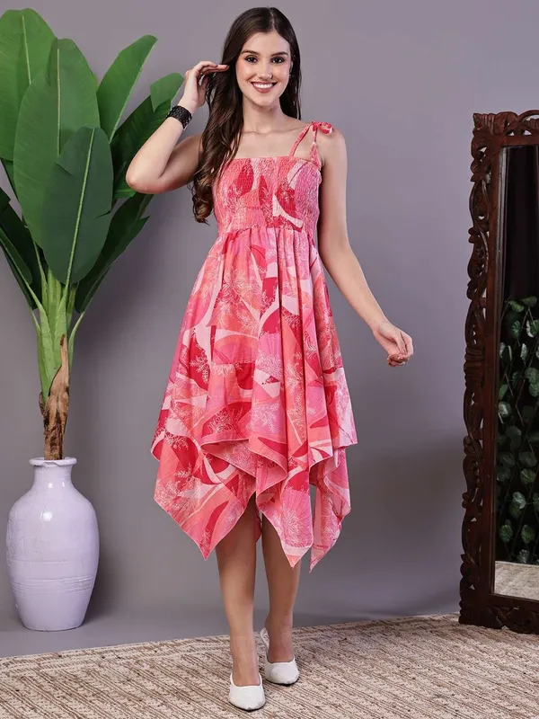 Women_S_Pink_Printed_Cotton_Handkerchief_Hem_Midi_Dress_Midi_Dresses