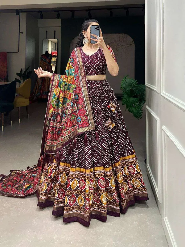 Women_S_Patola_Print_Lehenga_Choli_With_Dupatta_Traditional_Gujarati_Style_Festive_Wear