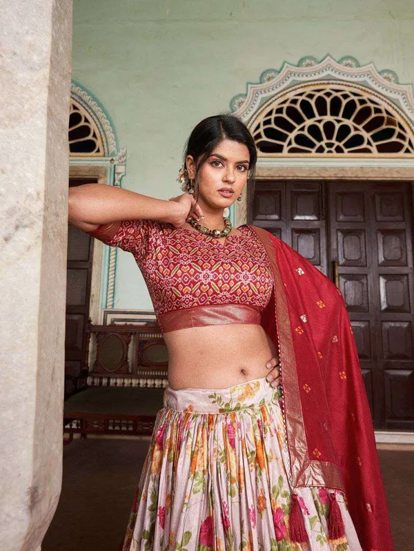 Women_S_Tussar_Silk_Patola_Print_Lehenga_Choli_With_Dupatta_Foil_Work_Stitched_Lehenga_Set
