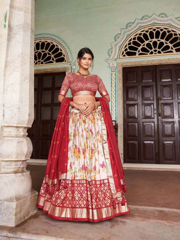 Women_S_Tussar_Silk_Patola_Print_Lehenga_Choli_With_Dupatta_Foil_Work_Stitched_Lehenga_Set