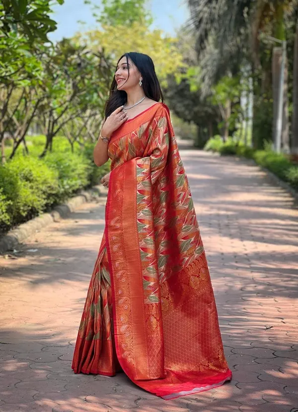 Women_S_Luxurious_Pista_Green_Pink_Art_Silk_Saree_With_Intricate_Leaf_Weave_Broad_Zari_Border_Ideal_For_Festive_Wedding_Occasions