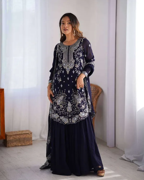 Women_S_Faux_Georgette_Sequins_Thread_Work_Straight_Kurta_With_Sharara_Suit_And_Dupatta_Set
