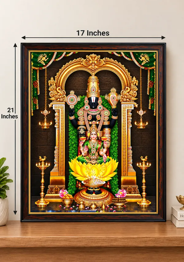 Tulsimala_Balaji_Padala_Lakshmi_Large_Size_Venkateshwara_Swamy_Wooden_Framed_Wall_Art