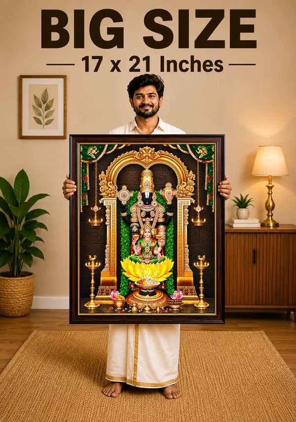 Tulsimala_Balaji_Padala_Lakshmi_Large_Size_Venkateshwara_Swamy_Wooden_Framed_Wall_Art