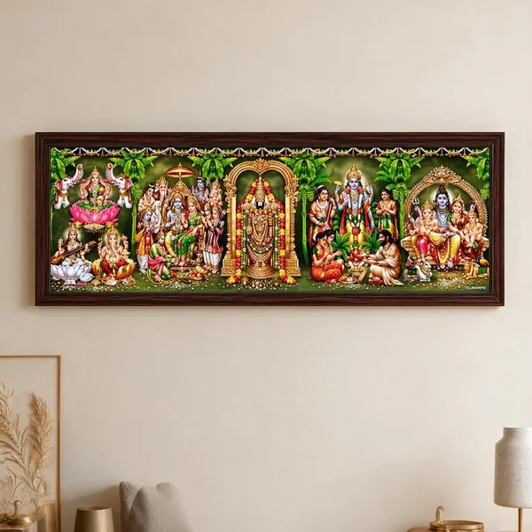 Hindu_Gods_Multi_Deity_Wooden_Framed_Wall_Art