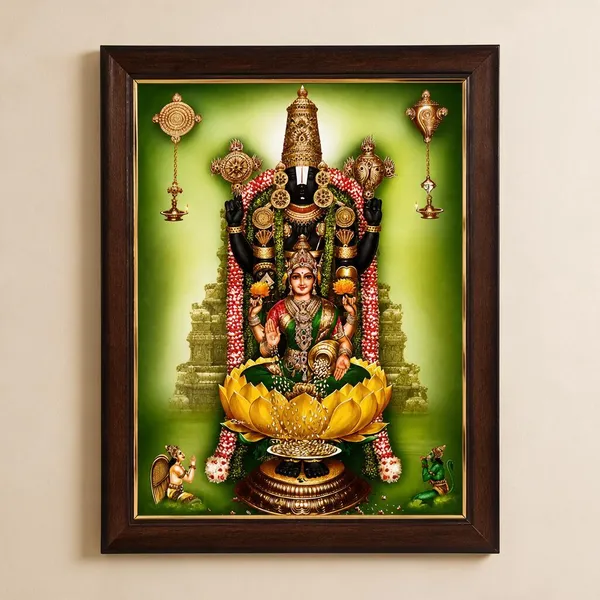 Tirupati_Balaji_Padala_Lakshmi_Venkateshwara_Swamy_Wooden_Framed_Wall_Art