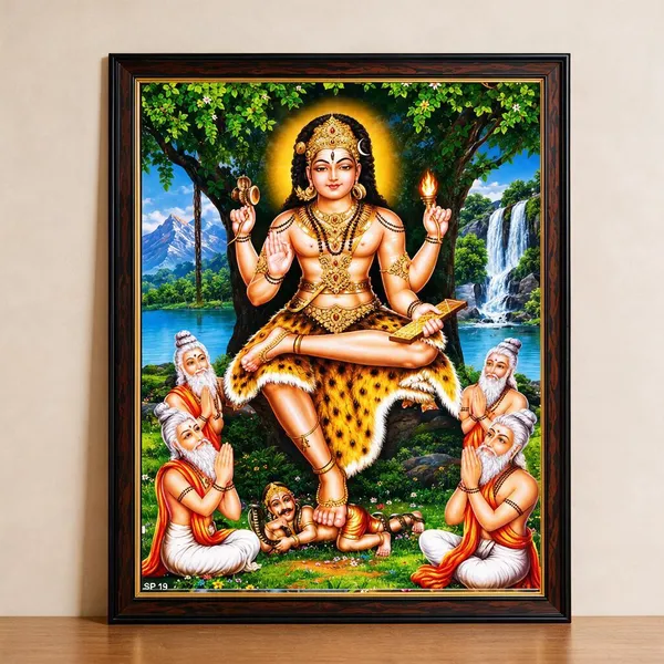 Dakshinamurthy_Wooden_Framed_Wall_Art_For_Pooja