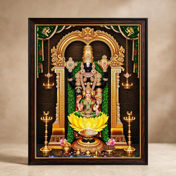 Tulsimala_Balaji_Padala_Lakshmi_Large_Size_Venkateshwara_Swamy_Wooden_Framed_Wall_Art