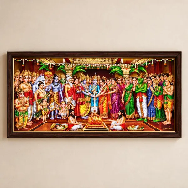 Srinivasa_Kalyanam_Long_Size_Wooden_Framed_Wall_Art
