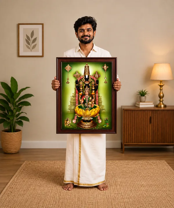 Tirupati_Balaji_Padala_Lakshmi_Venkateshwara_Swamy_Wooden_Framed_Wall_Art