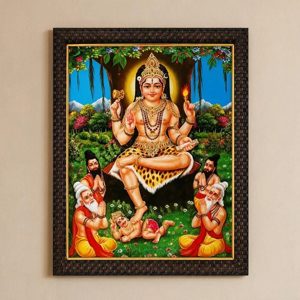 Dakshinamurthy_Wooden_Framed_Wall_Art_For_Pooja