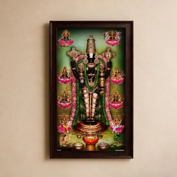 Tulsimala_Balaji_With_Astalakshmi_Wooden_Photo_Frame
