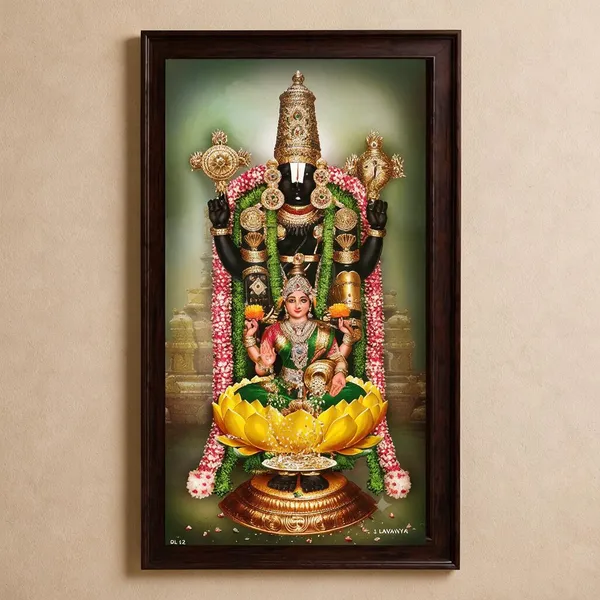 Tirupati_Balaji_Padala_Lakshmi_Venkateshwara_Swamy_Wooden_Framed_Wall_Art