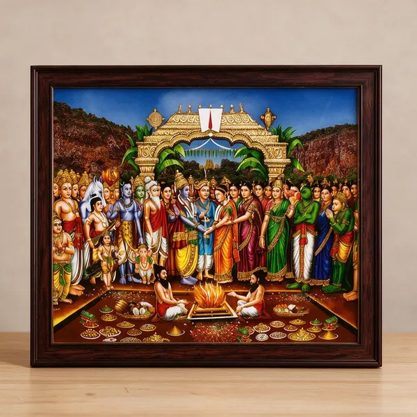 Tirupati_Balaji_Srinivasa_Kalyanam_Wooden_Photo_Frame