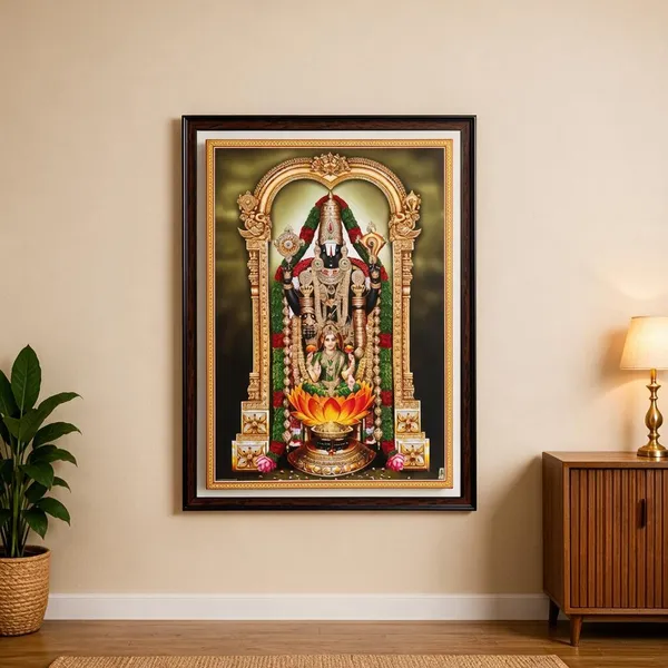 Tirupati_Balaji_Padala_Lakshmi_Venkateshwara_Swamy_Wooden_Framed_Wall_Art