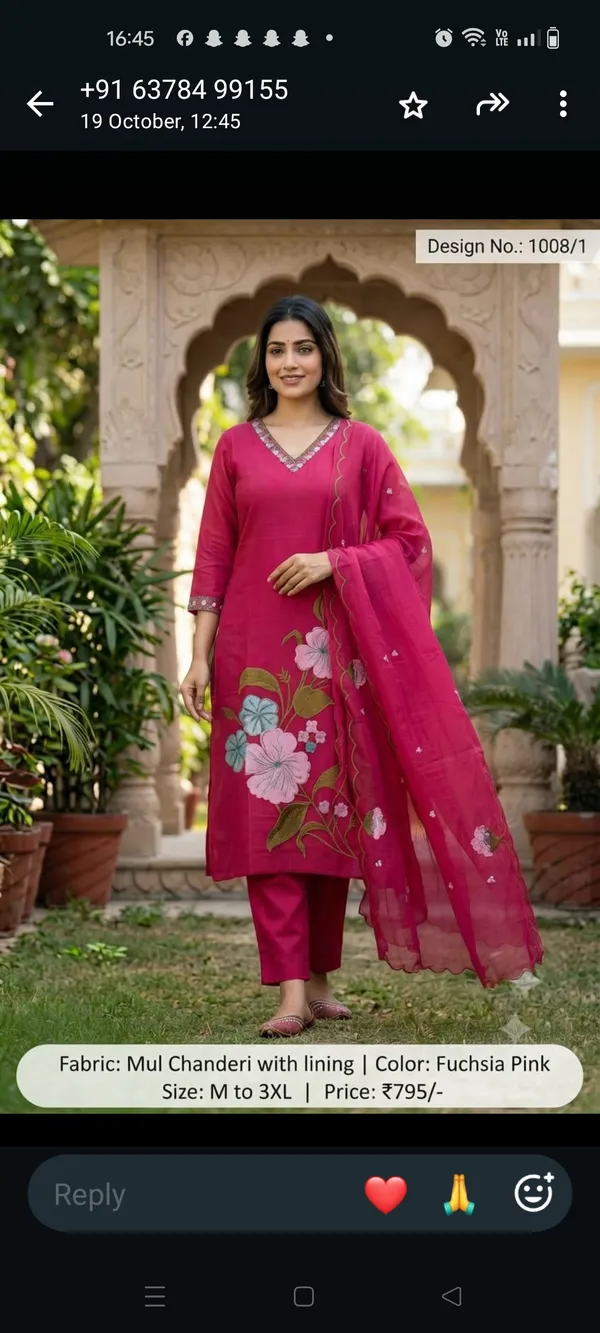 Fuchsia_Pink_Mul_Chanderi_Kurta_Set_for_Women