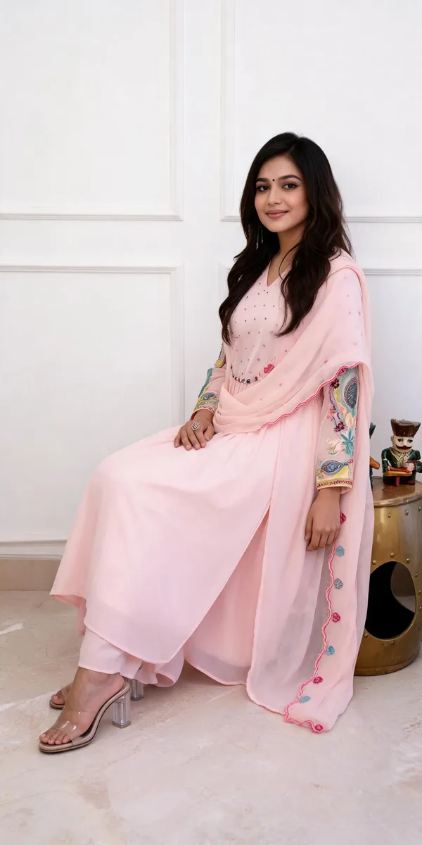 Pink_Cotton_Flared_Anarkali_Suit_Set_For_Women