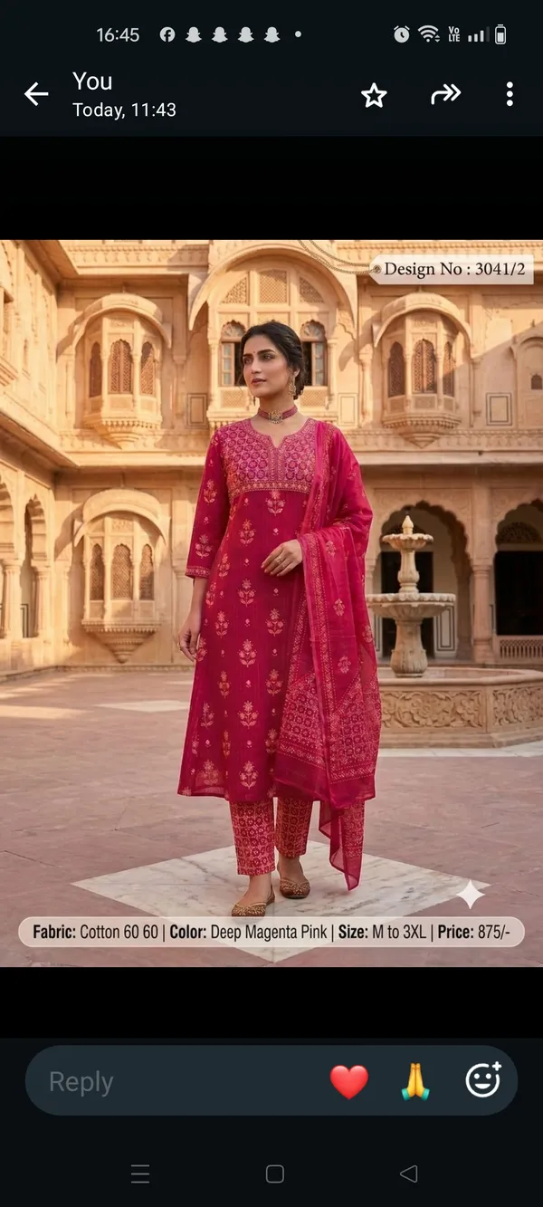 Deep_Magenta_Pink_Cotton_Straight_Kurta_Set_for_Women