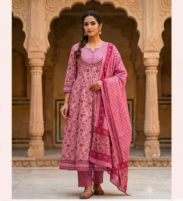 Pink_Cotton_Printed_Straight_Kurta_Set_For_Women