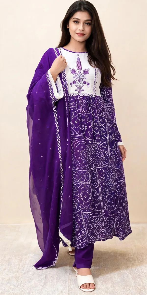 Purple_Cotton_Flared_Printed_Anarkali_Suit_Set_For_Women