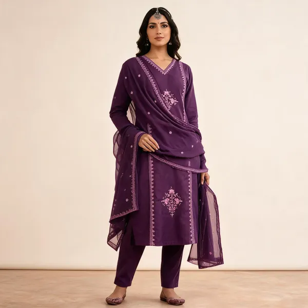 Purple_Cotton_Straight_Embroidered_Kurta_Pant_Dupatta_Set_For_Women