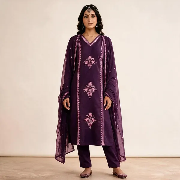 Purple_Cotton_Straight_Embroidered_Kurta_Pant_Dupatta_Set_For_Women