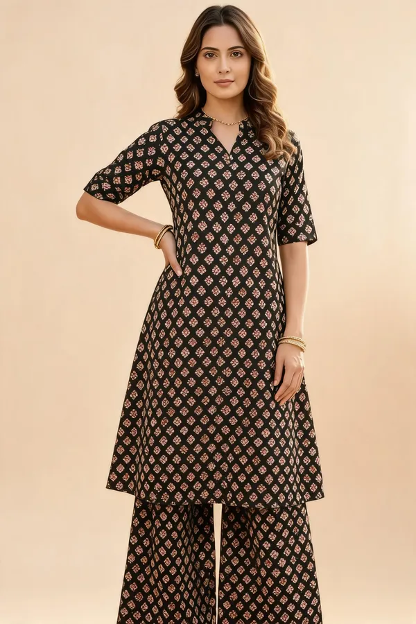Black_Cotton_Printed_A-Line_Co-Ord_Set_For_Women