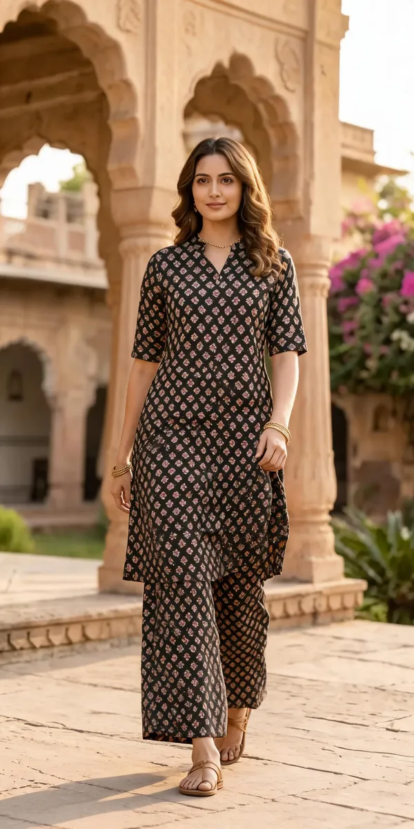Black_Cotton_Printed_A-Line_Co-Ord_Set_For_Women