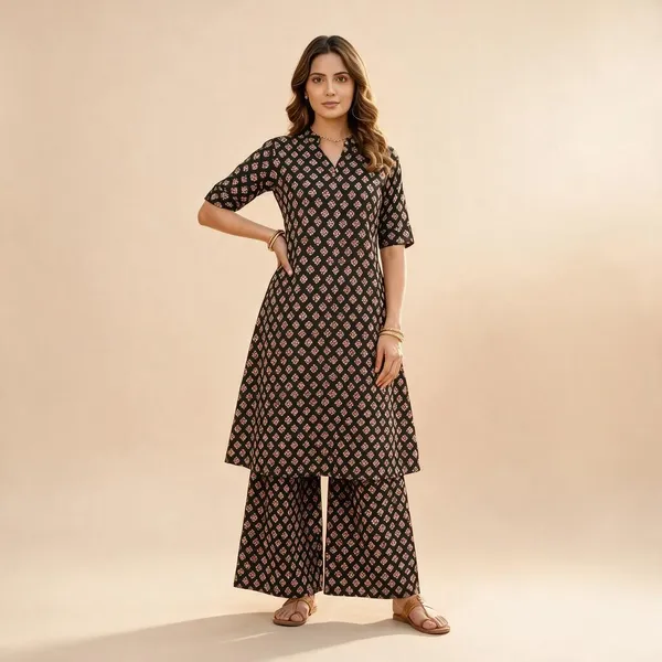 Black_Cotton_Printed_A-Line_Co-Ord_Set_For_Women