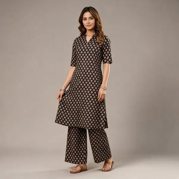 Black_Cotton_Printed_A-Line_Co-Ord_Set_For_Women