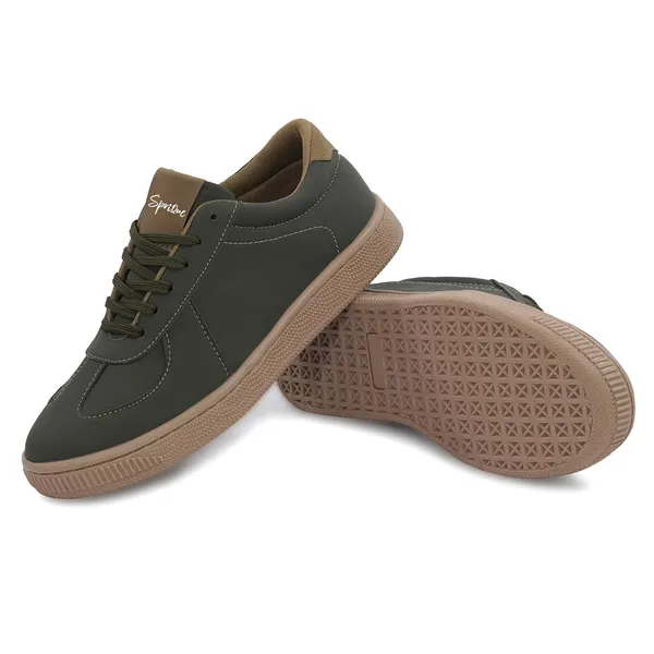 Men_S_Olive_Green_Casual_Lace_Up_Sneakers_With_Tan_Sole