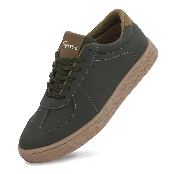 Men_S_Olive_Green_Casual_Lace_Up_Sneakers_With_Tan_Sole