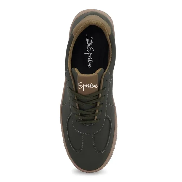 Men_S_Olive_Green_Casual_Lace_Up_Sneakers_With_Tan_Sole