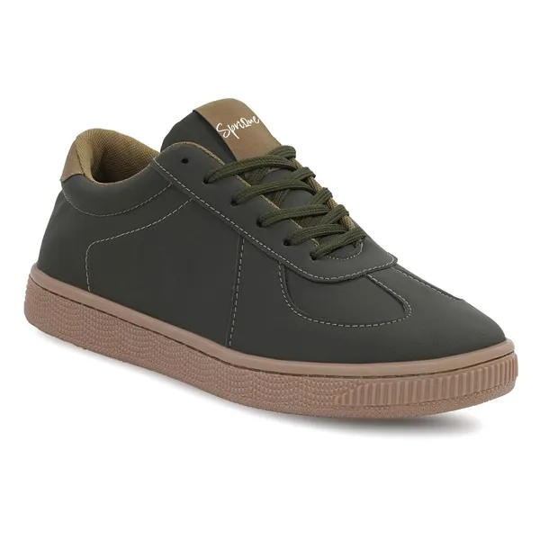 Men_S_Olive_Green_Casual_Lace_Up_Sneakers_With_Tan_Sole