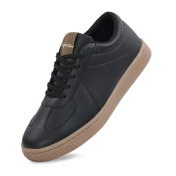 Men_S_Black_Casual_Lace_Up_Sneakers_With_Tan_Sole