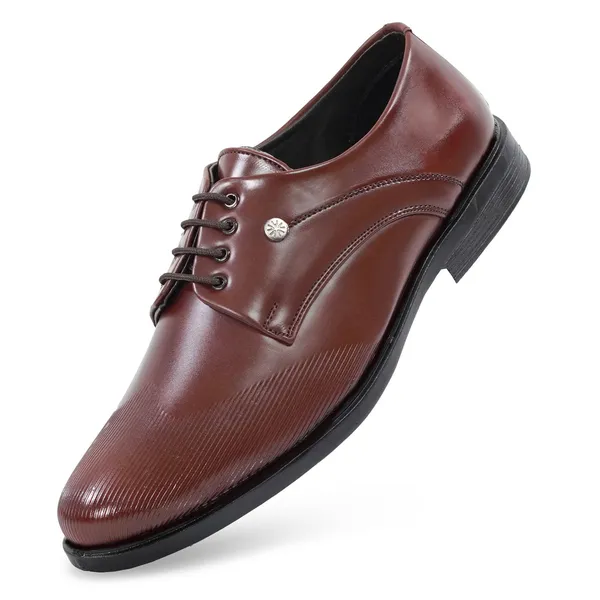 Men_S_Premium_Brown_Glossy_Formal_Lace_Up_Shoes_With_Textured_Toe_For_Office_Party_Wear