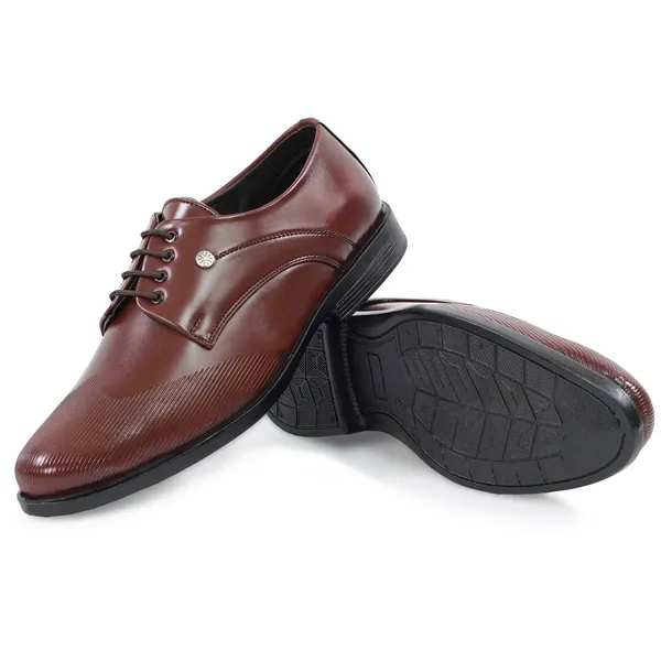 Men_S_Premium_Brown_Glossy_Formal_Lace_Up_Shoes_With_Textured_Toe_For_Office_Party_Wear