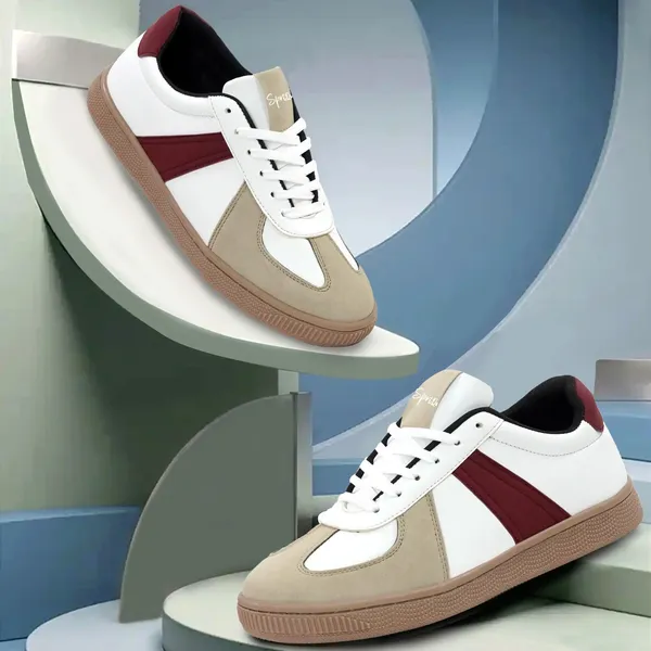 Sprique_Mens_Casual_Sneakers_White,_Beige_&_Maroon