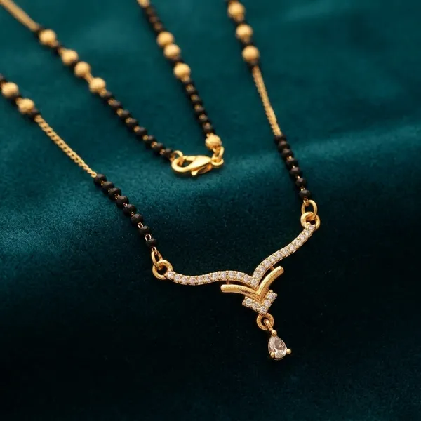 Gold_Brass_Black_Beaded_Ornate_Stone_Mangalsutra_Necklace_For_Women