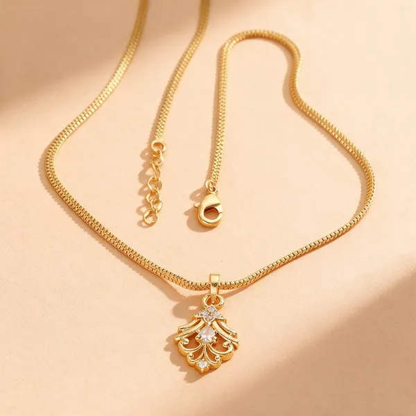 Gold_Brass_Teardrop_Stone_Pendant_Necklace_For_Women