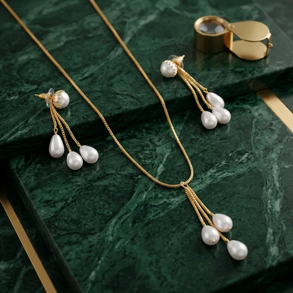 Gold_Brass_Pearl_Drop_Necklace_And_Earrings_Set_For_Women