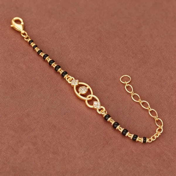 Gold_Brass_Black_Bead_Circular_Motif_Bracelet_For_Women