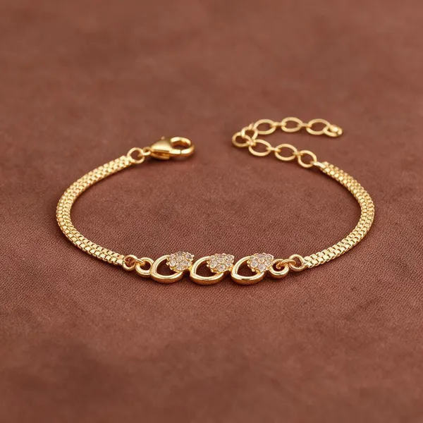 Gold_Brass_Floral_Link_Chain_Bracelet_For_Women