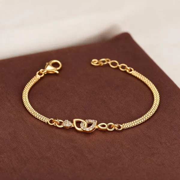 Gold_Brass_Crystal_Accent_Chain_Bracelet_For_Women