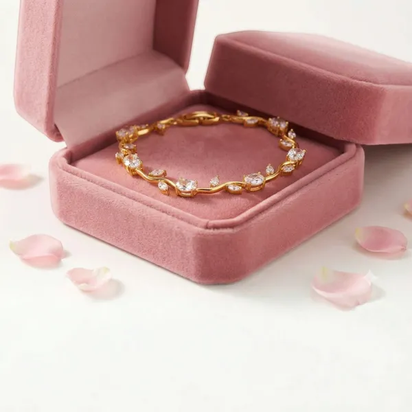 Gold_Stainless_Steel_Floral_Bracelet_For_Women