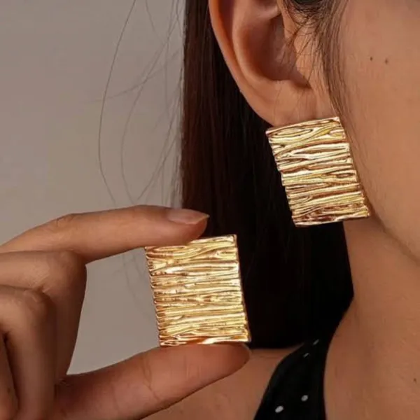 Gold_Stainless_Steel_Textu_Rectangular_Drop_Earrings_For_Women_Pack_Of_2