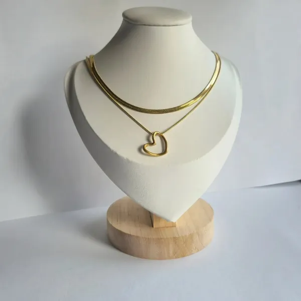 Gold_Stainless_Steel_Layer_Heart_Pendant_Necklace_For_Women