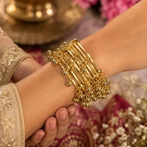 Gold_Stainless_Steel_Traditional_Bangle_Bracelet_For_Women