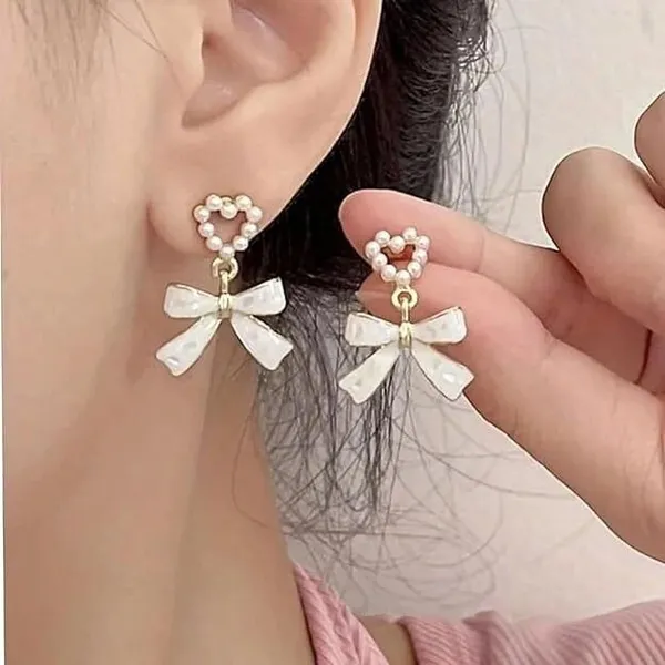 Gold_Stainless_Steel_Pearl_Drop_Floral_Bow_Earrings_For_Women_Pack_Of_4